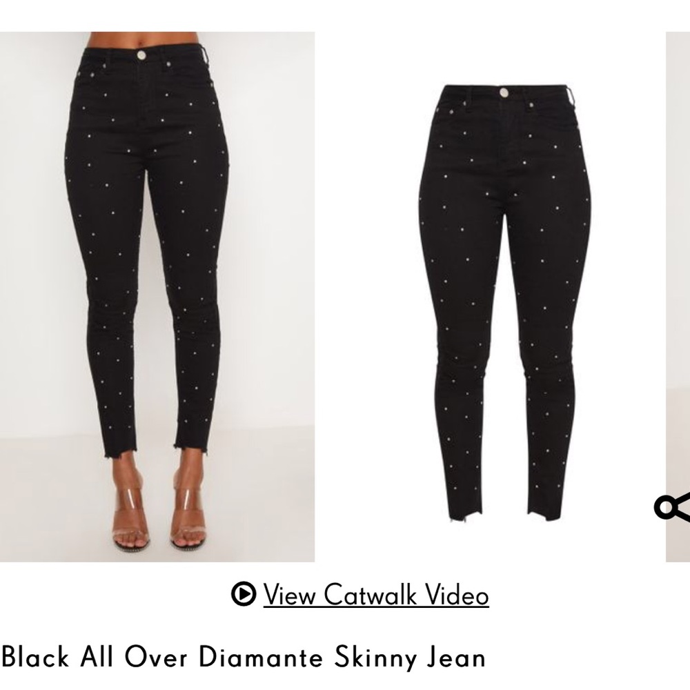 Black All Over Diamante Skinny Jean